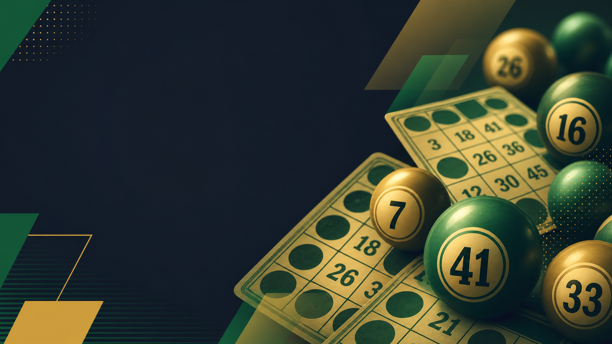 Smartphone com pagamento Pix ao lado de cartela de bingo online, capa editorial verde e dourado